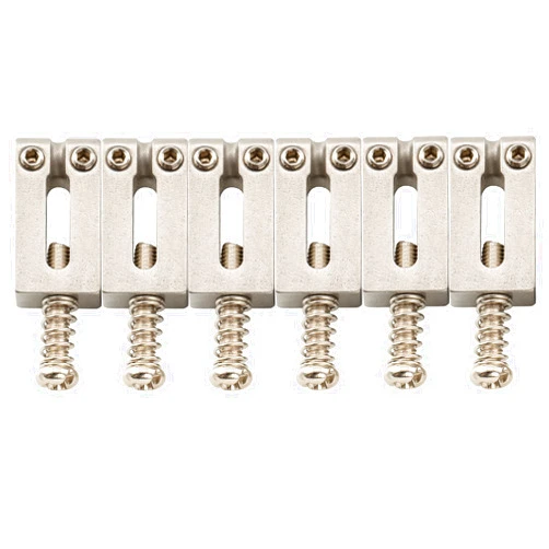 Musiclily Pro 10.5mm Stainless Steel Modern Guitar Tremolo Bridge Saddles for Fender Strat Stratocaster Tele Telecaster Electric Guitar, Original Color (Set of 6)