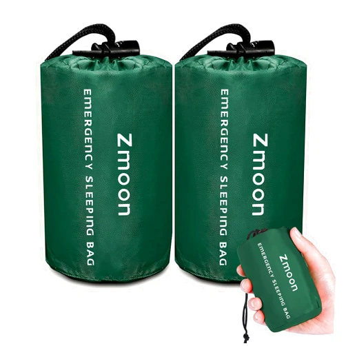 Zmoon Emergency Sleeping Bag Survival Bag, Portable Waterproof Thermal Bivy Sacks,Bivvy Bags,Camping Mylar Sleeping Bag Survival Gear Emergency Blankets Survival Shelter
