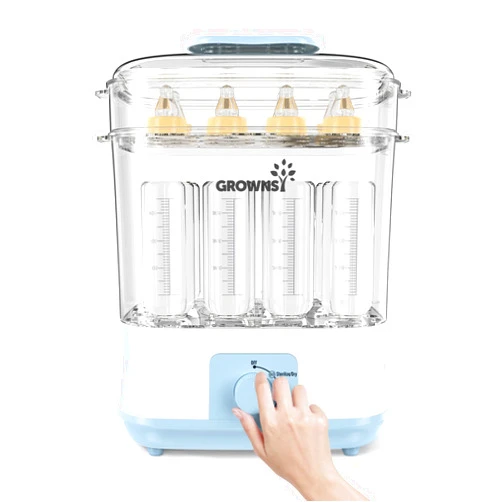 GROWNSY Bottle Sterilizer and Dryer, Electric Steam Baby Bottle Sterilizer, Bottle Sanitizer for Baby Bottles & Pacifiers, Breast Pump Parts.Blue