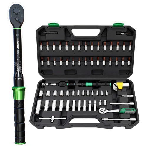 LLAVETOR 71pcs Bike Torque Wrench Set, Inch Pound Torque Wrench 1/4 Inch Drive, Bike Tool Kit, Bike Torque Wrench Set 10-230 Lbf.in(1.1-25.9N.m) Pro Bicycle Tool Kit (71PCS 10-230 Lbf.in)