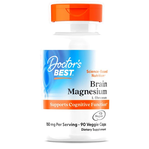 Doctor's BEST Doctors BEST Brain Magnesium L-Threonate with Magtein, Supports Cognitive Function, Non-GMO, Gluten Free, Soy Free, Vegan 90 Veggie Caps