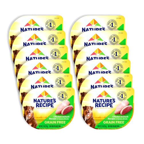Nature's Recipe Grain Free Wet Dog Food, Chicken & Duck Recipe, 2.75 Ounce Cup (Pack of 12)