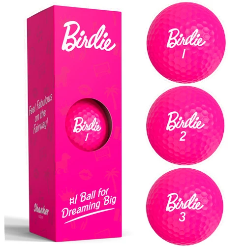 Shanker Golf Balls - Birdie Pink Golf Balls - Funny Golf Gift for Women (Sleeve of 3, Novelty) - The #1 Ball for Dreaming Big - Golf Balls for Women
