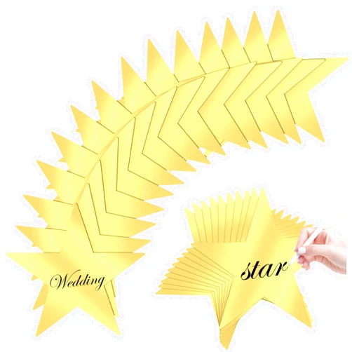 ANIKJOY Gold Star Cutouts 11 Inch Double Printed Large Paper Stars Decorations for Wedding Party Classroom Supplies, 40 Pieces