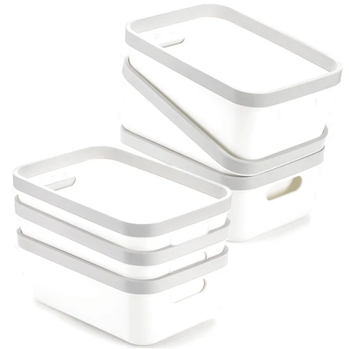 Elsjoy Set of 6 Plastic Storage Bin, 10