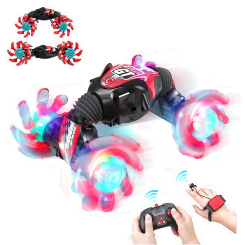 Kidstinct RC Stunt Car for Kids, RC Car Toy, Remote Control Stunt Gesture RC Car with Music, Double Sided 360 DegreeSpins and Flips Gesture Sensing Rc Stunt Car, for 8-15 Years Boy Girl, Birthday
