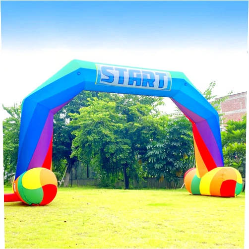 Kreboc 20ft Rainbow Inflatable Arch with 240W Blower - Perfect for Pride Parades and Parties! Inflatable Archway for Indoor & Outdoor Advertising Commerce Promoting Brand