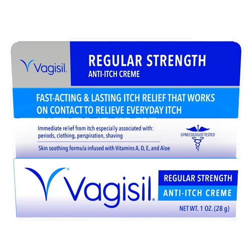 Vagisil Regular Strength Anti-Itch Feminine Cream for Women, Gynecologist Tested, Hypoallergenic, Fast-acting and Long-lasting Itch Relief, Vaginal Moisturizer Soothes and Cools, 1 oz (Pack of 1)