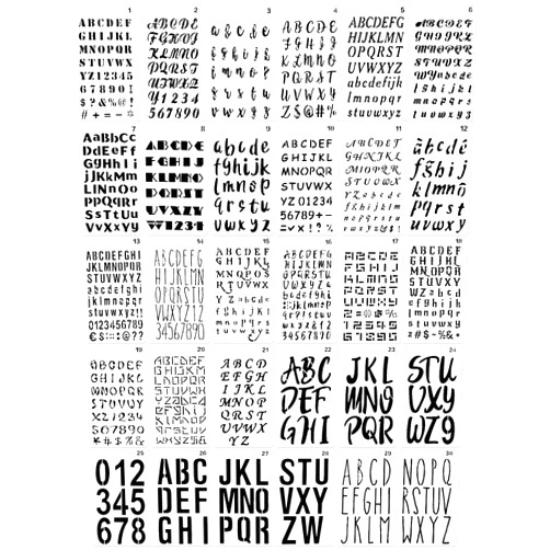 Tenare 30 Pcs Letter Stencil for Painting 4 x 7 Inch Alphabet Journal Stencil Reusable Plastic Letter and Number Stencil Font Template for Journal Notebook Diary Scrapbook Decor (Assorted Style)