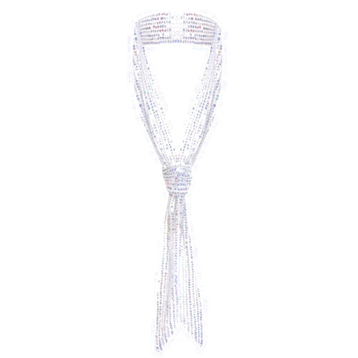 Haakong Silver Sparkling Scarf for Women Glitter Scarf with Sequins Long Necktie Belt for Halloween Party Prom Wedding Daily