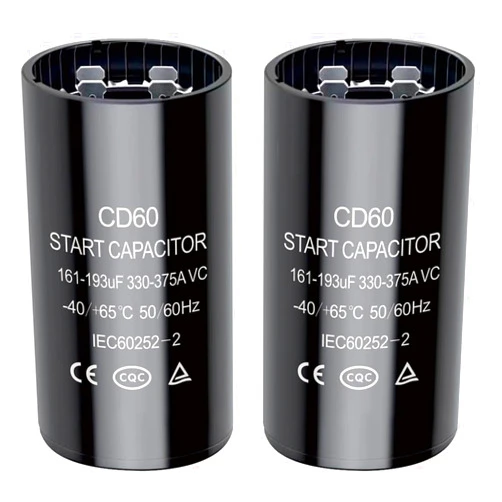 Gump's grocery 161-193 uf/MFD CD60 Round Start Capacitor ±20% 50/60 Hz 330-375 VAC Round Motor Well Pump Start Capacitor (161-193 uf/MFD, 2)