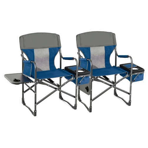 Tangkula Camping Chairs, Folding Camp Chair with Side Table, Cooler Bag, Portable Outside Padded Lawn Chair for Travel, Picnic, Fishing, Heavy Duty Oversized Director Chair for Adults, Supports 400lbs