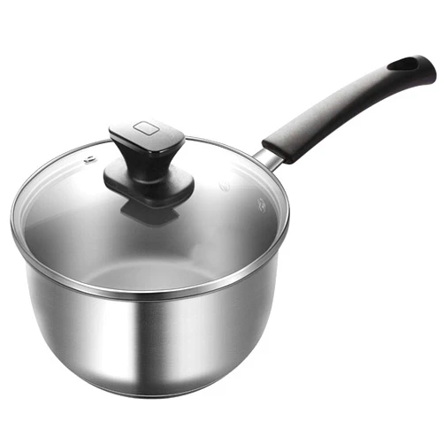 LYUD Professional Milk Pan Stainless Steel Cooking with Lid Saucepan for Home No Overflow Prefect for heating milk