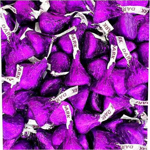 Tundras HERSHEY'S-Purple KISSES SPECIAL DARK Chocolate Mildly Sweet Candy, Purple Wrapping, Bulk Bag 5 Pounds