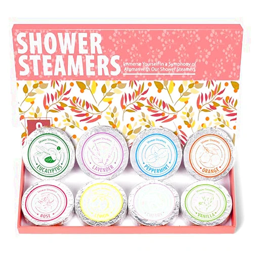BYART Shower Steamers Aromatherapy - Gifts for Women 8 Pack Pure Essential Oil Shower Bombs for Home Spa Bath Self Care, Gift Set Stress Relief and Relaxation Gifts for Her Birthday Present Pink