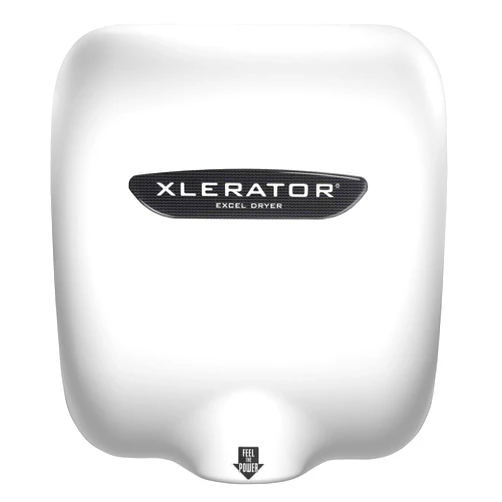 XLERATOR XL-BW Automatic High Speed Hand Dryer with White Thermoset (BMC)Cover and 1.1 Noise Reduction Nozzle, 12.5 A, 110/120 V