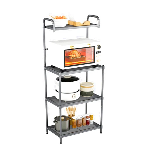 MEDIMALL Bakers Rack for Kitchen with Storage, 4-tier Microwave Stand, Microwave Cart Storage Rack Coffee Bar with Mesh Wire Metal Shelves, Kitchen Stand Oven table, 23.5