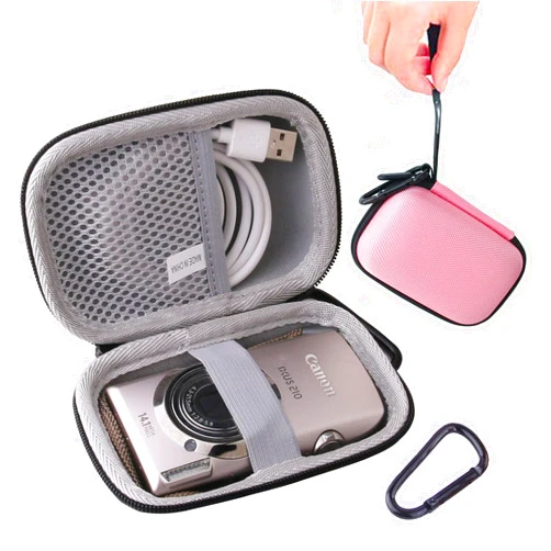 JINMEI Hard EVA Carrying Case Compatible with Canon PowerShot ELPH 360 Digital Camera/IXY650/IXY 180 /Sony Cyber-Shot DSC-W830/WX350/WX500 Digital Camera storage case (pink)