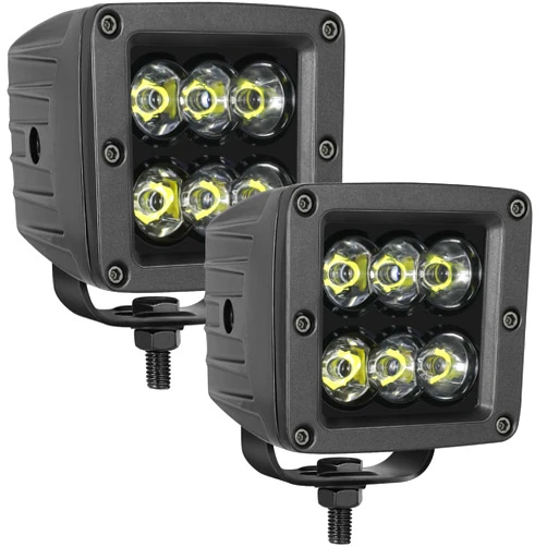 Nibright Lumimotor LED Pod Lights, 2Pcs 3 Inch 12000LM Spot Beam LED Cubes Off Road Fog Lights for Truck UTV ATV SUV Boat, 2 Years Warranty
