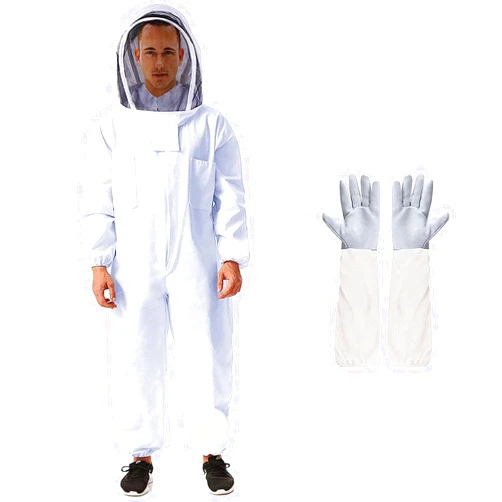 Tonahutu Professional Beekeeping Suit Outfit Apiarist Full Body Suit Beekeeping Jacket with Gloves&Ventilated Hood Beekeeper Hat with Netting Protection for Backyard Beginner Beekeepers (XL)