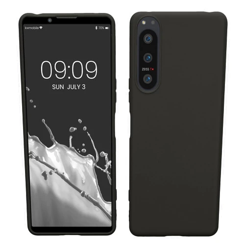 kwmobile Case Compatible with Sony Xperia 5 IV Case - Soft Slim Protective TPU Silicone Cover - Black