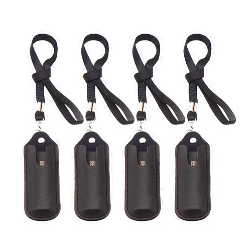 CONSIO PU Pouch with Long Lanyard Pouch Cover Case (Black, 4pcs)