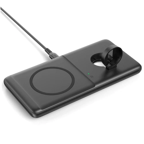 SAFUEL 2 in 1 Wireless Charger, 15W Wireless Charging Pad for iPhone 14 13 12 11 Pro Max Mini Samsung S22 S21 S20 LG Google iWatch 7 6 5 4 SE AirPods (iWatch Charging Cable Not Included)