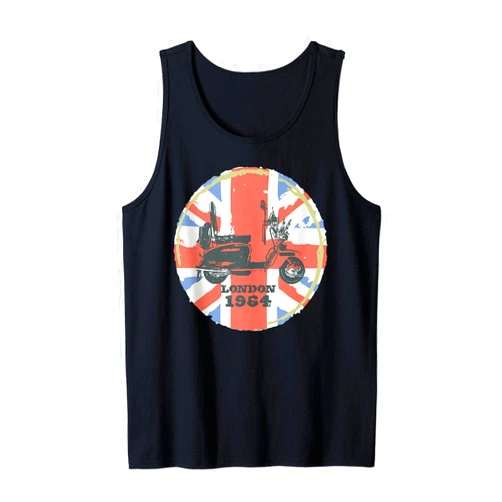 London Town 1964 Carnaby Street Music Gift NuL Tee Swinging London 1964 UK 60s Retro Scooter Vintage Women Men Tank Top