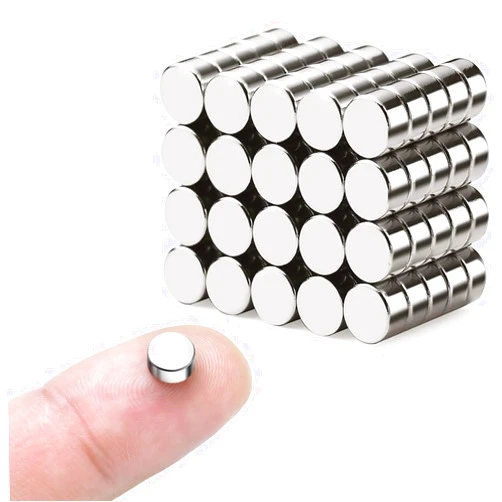 Beolee.Dan Small Magnets, 100Pcs Mini Refrigerator Magnets for Crafts, Multi-Use Small Magnets Strong Round Fridge Magnets for Whiteboard, Billboard, Push Pin, Map, Office Button Magnets (5 * 3-100p)