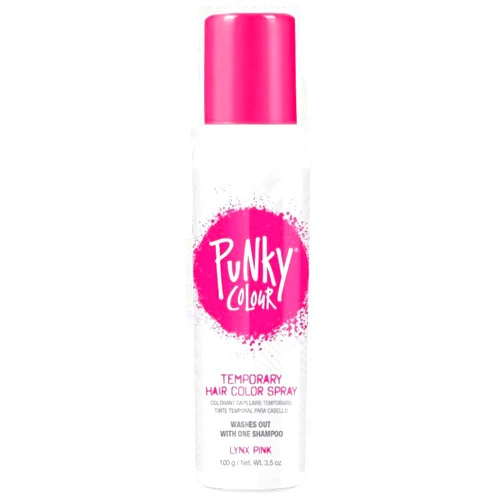 Punky Temporary Hair Color Spray, Lynx Pink, Fast-Drying, Non-Sticky, Non-Damaging, Travel Size Hair Dye for Instant Vivid Hair Color, 3.5 oz