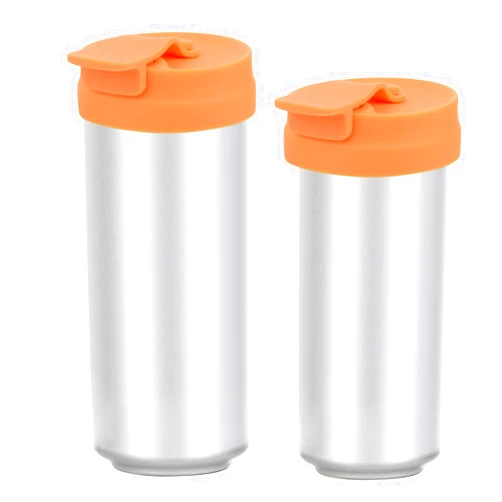 Homakover Silicone Slim Can Lids Beverage Can Cover Protector for Slim Can, Tall Skinny Can Beer Bottle, Soda, Energy Drink (Orange, 2 Pieces)