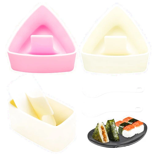 YONGJUNG Onigiri Mold Set, 3 Pack Rice Ball Mold, Musubi Maker Press Mold, Large Triangle Rice Mold, Japanese Sushi Making Kit for Lunch Bento
