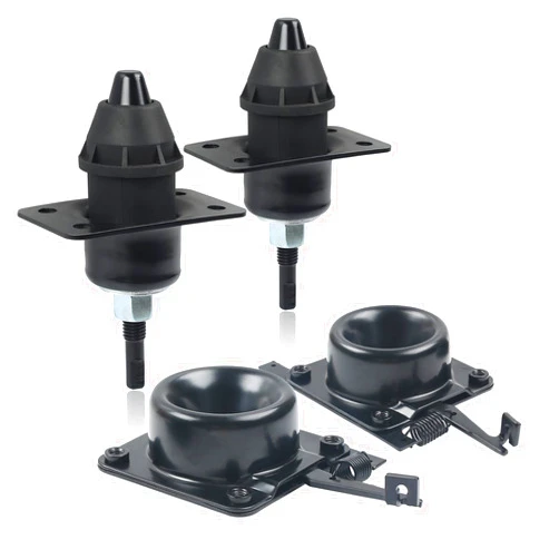 GANGMU TEC Cast-Iron Hood Release Latch, 4 Pieces Set Includes Upper and Lower Latches, Quality Replace for 2004-17 Volvo Trucks White VN VNL, Driver and Passenger Side, Part # 20498998 20565619 8074938