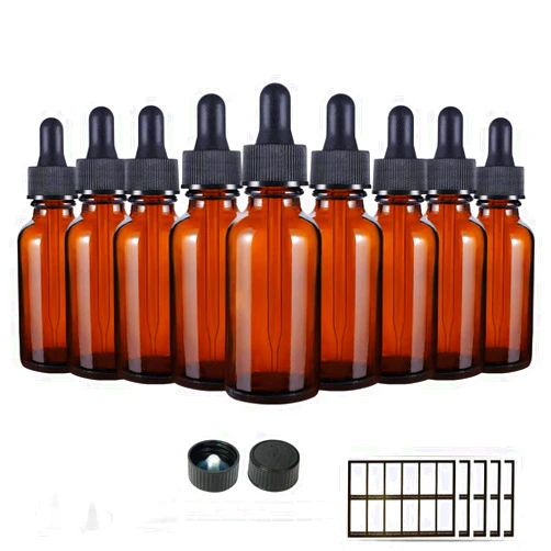 Eternal Moment 1 oz Eye Dropper Bottle(48 Pack), 30ml Amber Glass Bottles with Glass Eye Dropper for Essential Oils, Chemistry Lab Chemicals, Colognes & Perfumes