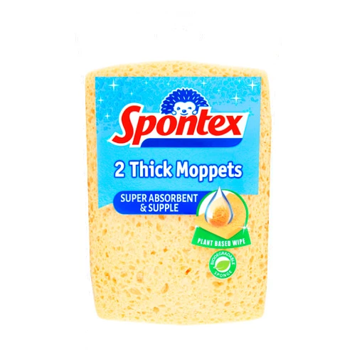 Spontex 2 Thick Sponge Moppets, 16 x 12cm