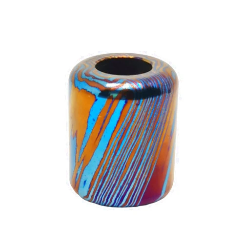 CoBtee Titanium Blue Cylinder Shape Lanyard Beads Charms Pendant Paracord Cord zipper puller Mens Gift DIY EDC Accessories