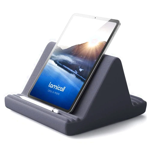 Lamicall Tablet Pillow Stand, Pillow Soft Pad for Lap - Tablet Holder Dock for Bed with 6 Viewing Angles, for 4-13