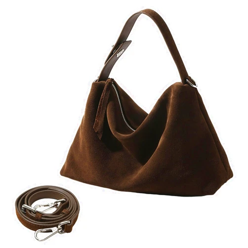 Aoyom Suede Tote Bags for Women, Suede Purse Handbag Vintage Slouchy Hobo Shoulder Crossbody Bag