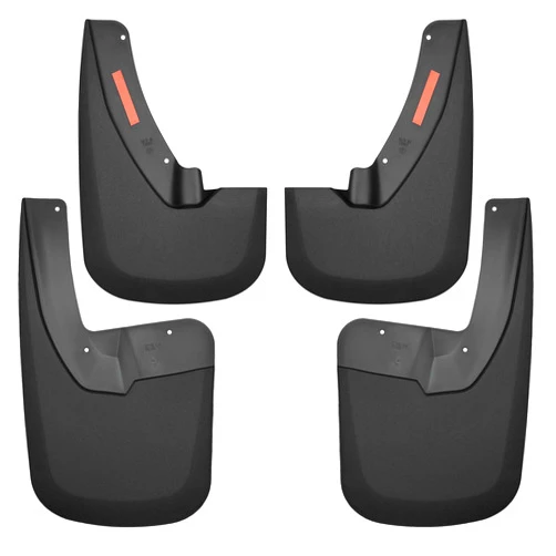 Husky Liners Custom Mud Guards | Fits 2009 - 2024 Ram 1500/Ram 1500 (19-24 Classic Body) 2010 - 2018 Ram 2500/3500 w/Single Rear Wheels & w/OEM | Front & Rear, 4-pc Black - 58186