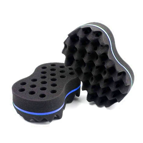 Qiekenao Hair Sponge Brush, Hair Sponge Brush Foam Black Hairdresser Sponge for Boys and Girls