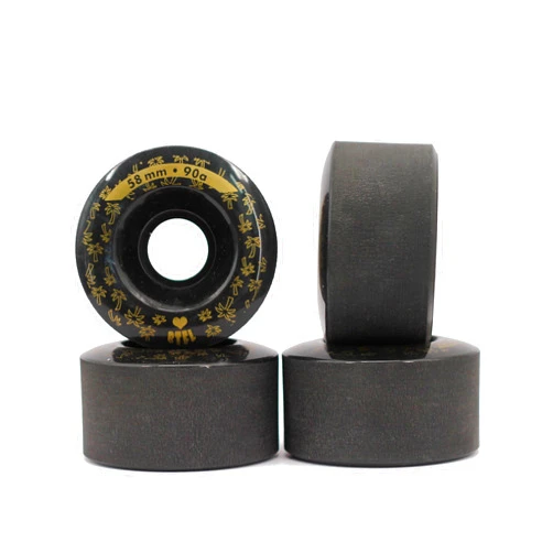 BTFL Outdoor Roller Skate Wheels – 32 mm x 58 mm 90A (Black, 4) | Flow Recreational Roller Skate Wheels for Park Ramps Street Bowls Outdoor Quad Skating