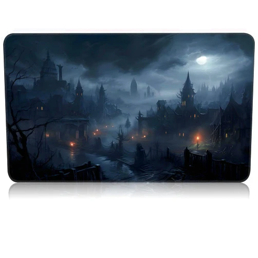 CAPAUNVDA for MTG Game Playmat, for Magic TCG Rubber Play mat,Tabletop Card Playmats with Smooth Surface,Trading Card Inked Game Mat,Battle Game,Fantasy Castle