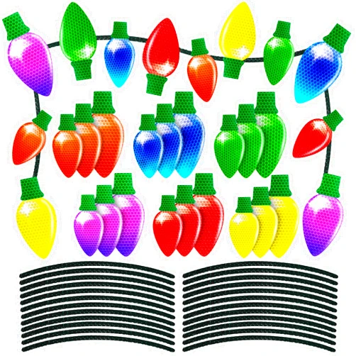 90shine 90PCS Christmas Car Refrigerator Decorations - 42 Reflective Bulb Light Shaped Magnets 48 Magnetic Wires Ornaments Set Xmas Holiday Cute Decor