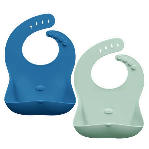 Abiie Ruby Wrapp Silicone Bibs for Babies with Front Pocket - Waterproof Bib - Stain Resistant - Silicone Toddler Bibs