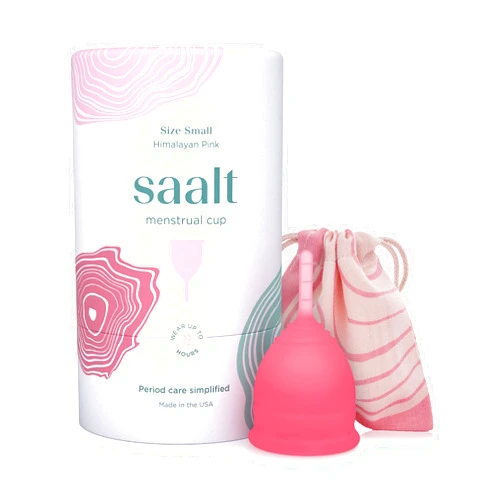 Saalt Menstrual Cup - Premium Design - Most Comfortable Period Cup - #1 Active Cup - Wear for 12 Hours - Soft, Flexible, Reusable Medical-Grade Silicone - Made in USA