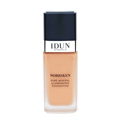 IDUN Minerals Liquid Norrsken Foundation - Silky Smooth Coverage - Luminous, Dewy Finish for Dry and Dull Skin - Water Resistant and Vegan Makeup - 214 Ylva - Neutral Dark - 1.01 oz