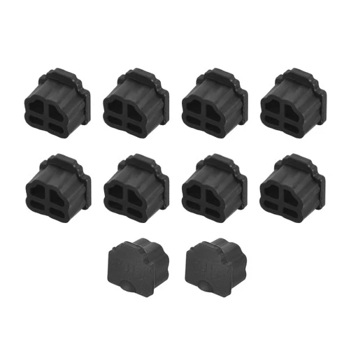 uxcell 10pcs RJ11 Silicone Protector Telephone Modular Port Anti Dust Cap Cover 9.5mmx7.5mm Black