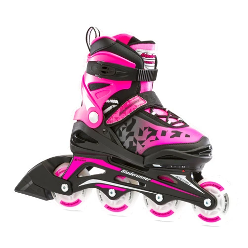 Rollerblade Bladerunner by Rollerblade Phoenix Flash Kid's Adjustable Fitness Inline Skate, Black/Pink