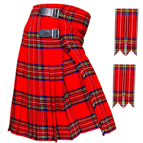 Nastew Kilt for Men, 100% Acrylic Wool Tartan Mens Kilt with 2 Free Flashes Multiple Scottish Kilt Colors are Available