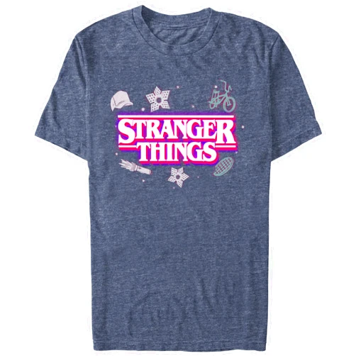 Netflix Men's Stranger Things Neon Pink Logo T-Shirt